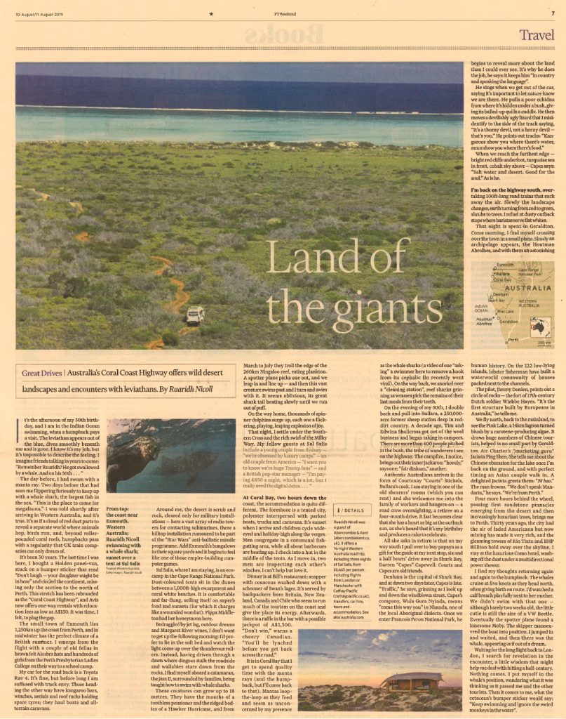 ‘Of whales and wallabies: driving Australia’s Coral Coast Highway’ - by Ruaridh Nicoll